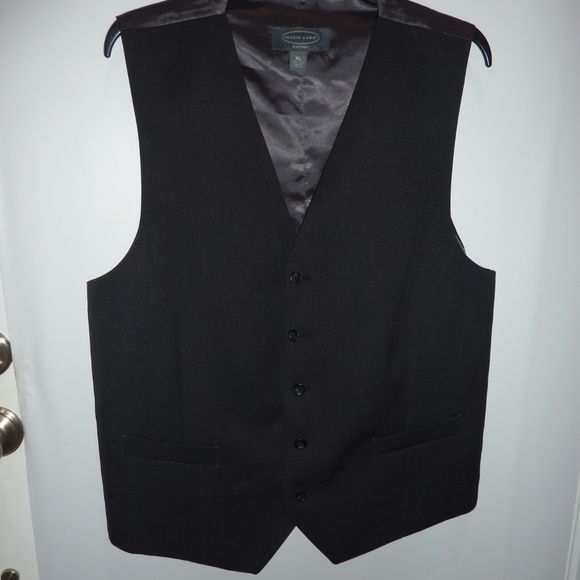 Pronto Oumo Vest Mens Small Black Wool Sleeveless Single Breasted Adult XL - Picture 1 of 6